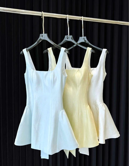 Cute Square Neck A-line Backless Bow Short Prom Dress Sweet Homecoming Dress ED02115
