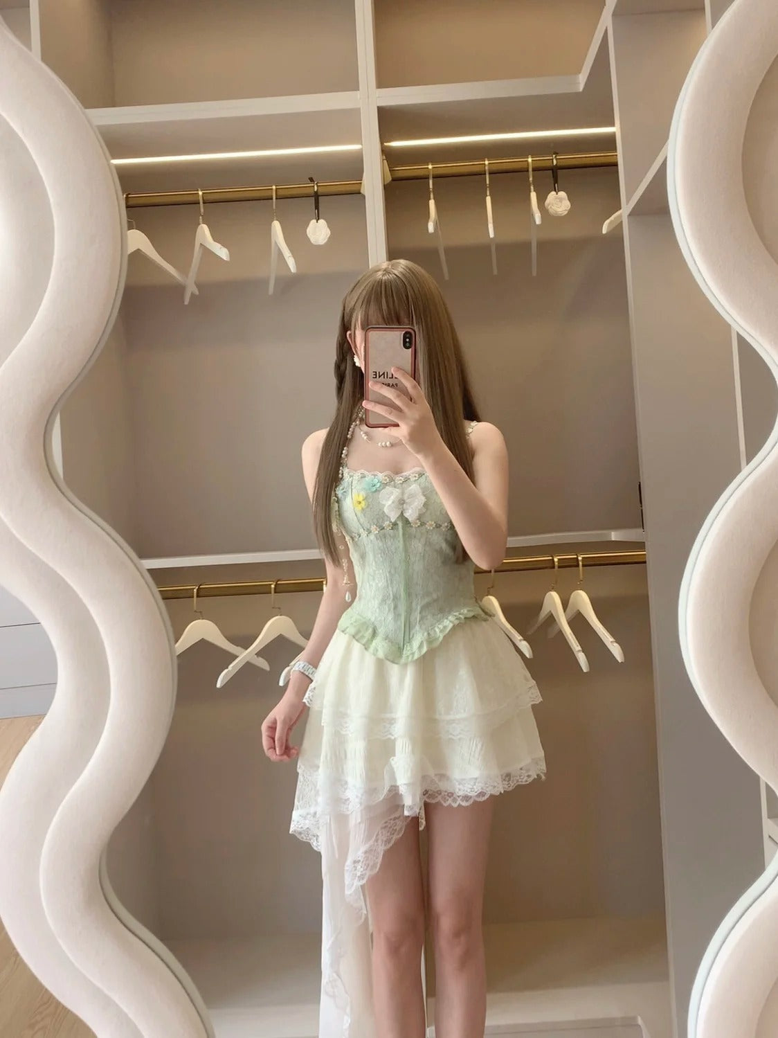 Fairytale Spaghetti Straps A-Line Homecoming Dresses Sweet Lace Short Prom Dress  ED02122