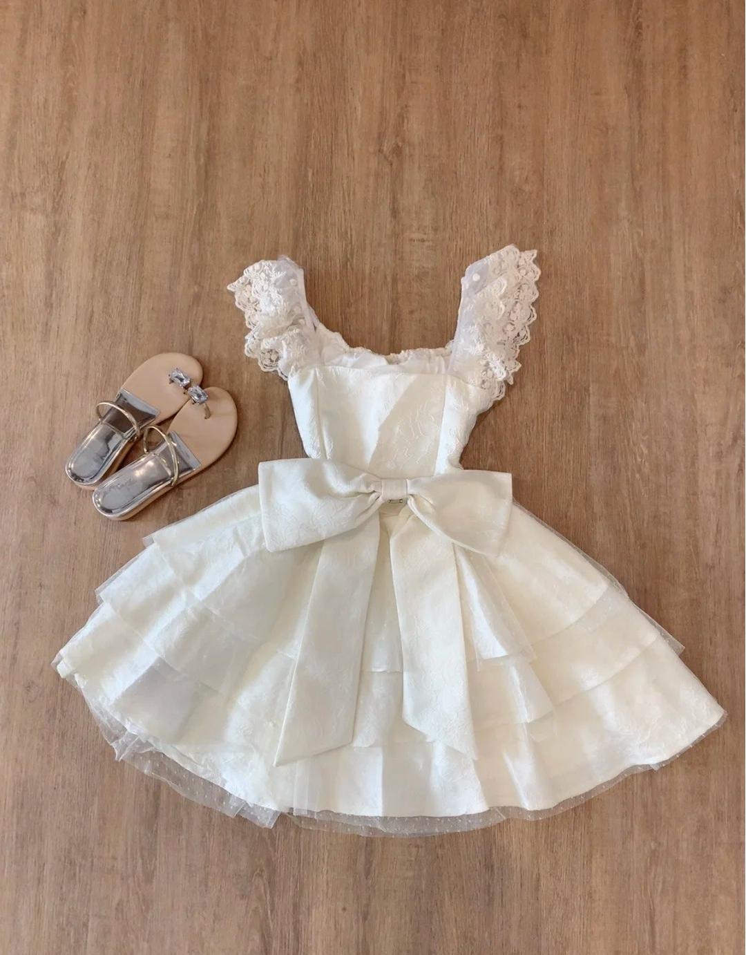 Sweet Lace Layered Homecoming Dress with Bow Tulle Retro Short Prom Dresses  ED02125