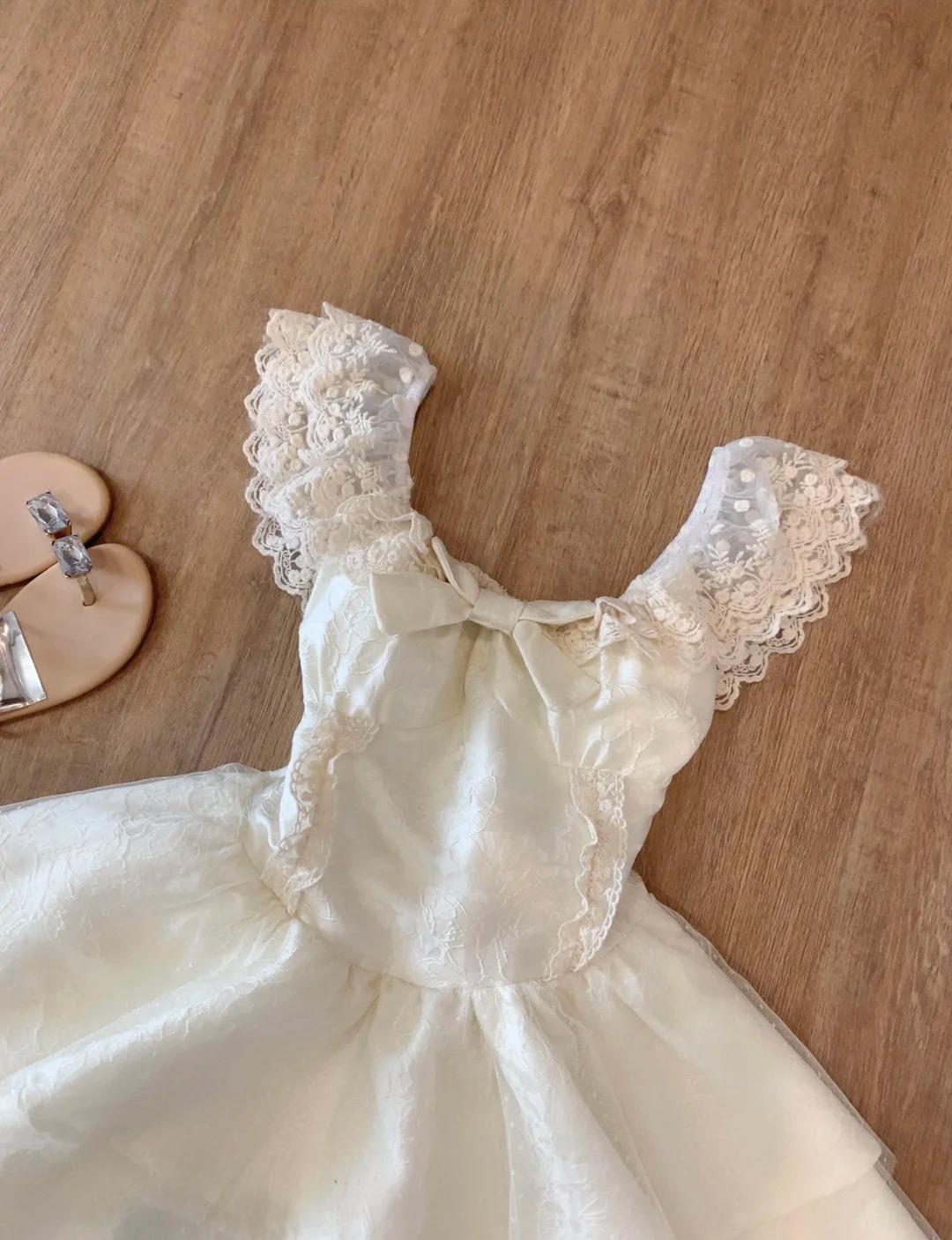 Sweet Lace Layered Homecoming Dress with Bow Tulle Retro Short Prom Dresses  ED02125