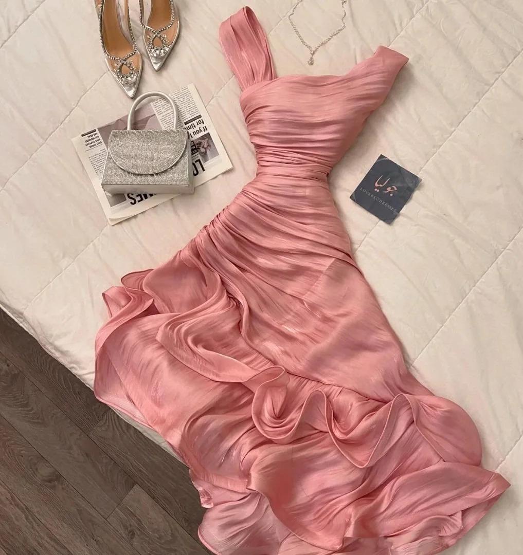 Elegant Pink A-Line Chiffon Party Dresses ED02130