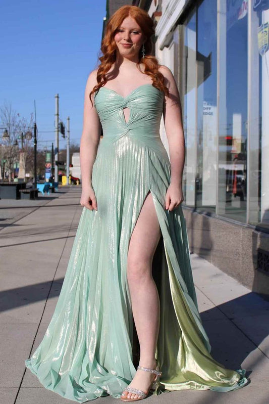 Elegant Green Strapless Sweetheart  A-Line Party Dresses Gorgeous Evening Dresses ED02138