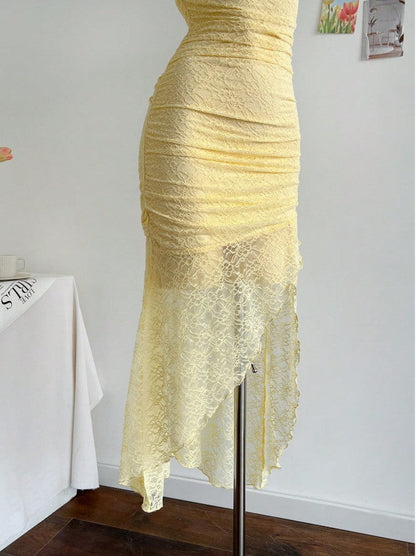 Gorgeous Royal Blue Lace Bodycon Short Party Dress Strapless Backless Evening Dress ED02165