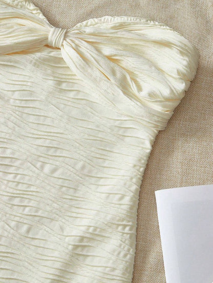 Fashion Sexy Strapless Chiffon Bodycon Party Dress with Slits ED02179