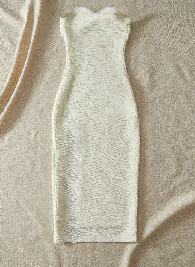 Fashion Sexy Strapless Chiffon Bodycon Party Dress with Slits ED02179