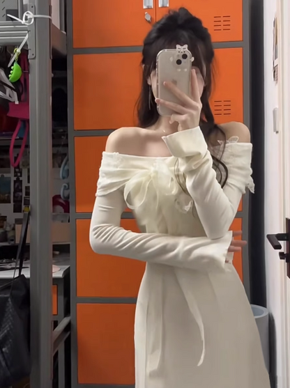 French one shoulder slim dress ED0223