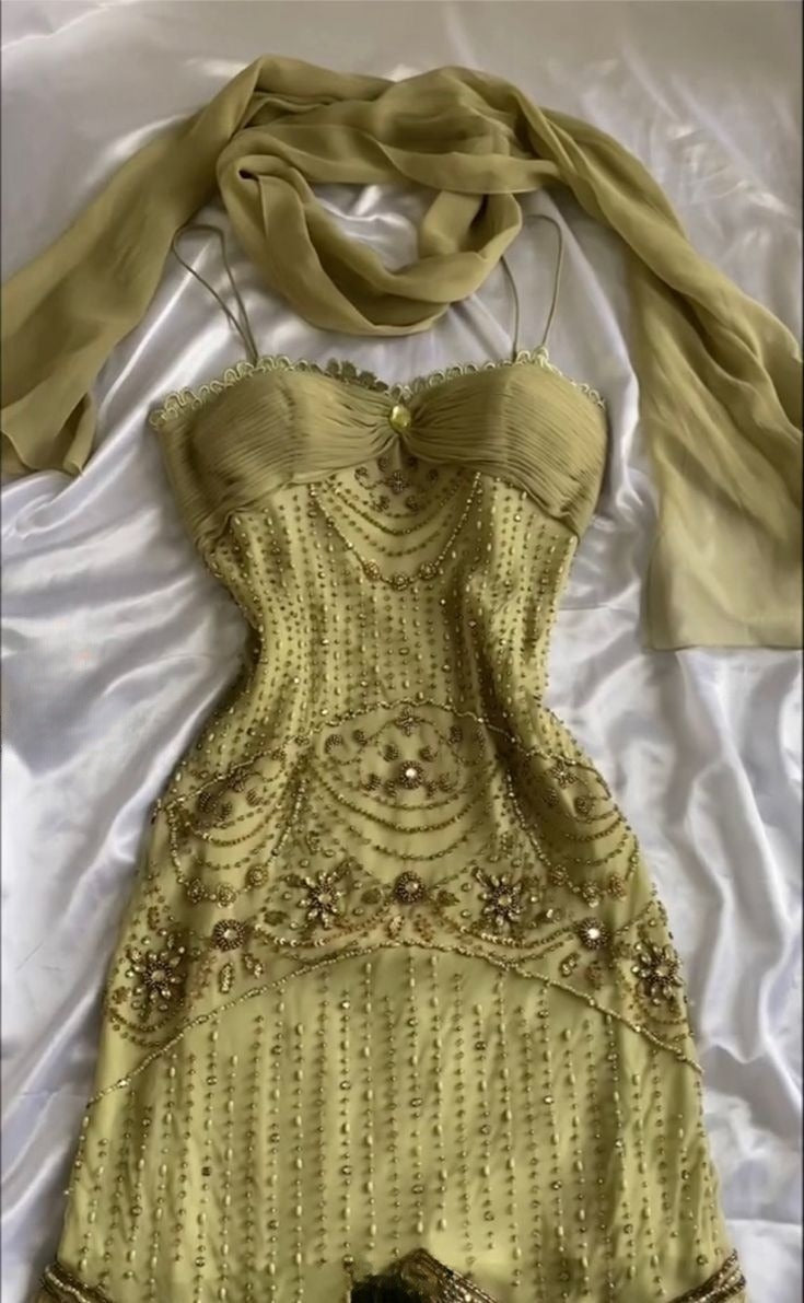 Vintage Spaghetti Straps Mermaid Lace Chiffon Prom Dresses with Beading ED02241