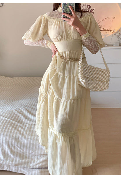 Vintage Palace Style Lace Chiffon Prom Dresses Fairytale Birthday Evening Gowns ED02251