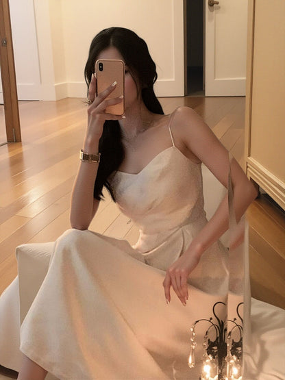 French Satin A-Line Slip Dress ED0226