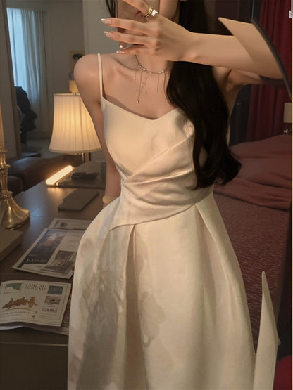 French Satin A-Line Slip Dress ED0226