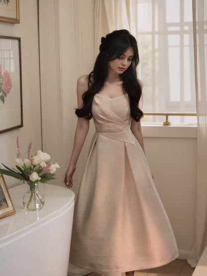 French Satin A-Line Slip Dress ED0226