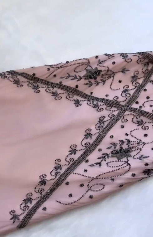 Retro V-neck Chiffon Sheath Beaded Prom Dresses ED02297