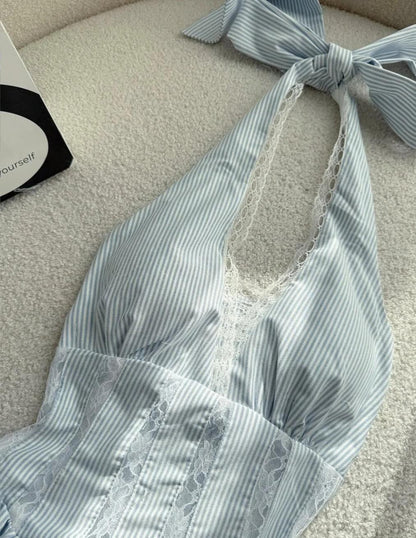 Nice Halter Neck A-Line Prom Dresses Simple Birthday Dress ED02315