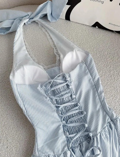 Nice Halter Neck A-Line Prom Dresses Simple Birthday Dress ED02315