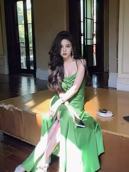 Swing Neck Satin Slip Dress ED0231