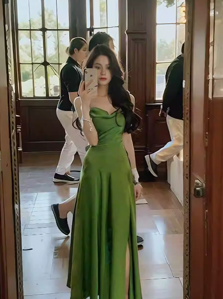 Swing Neck Satin Slip Dress ED0231