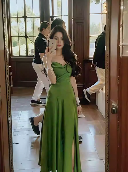 Swing Neck Satin Slip Dress ED0231