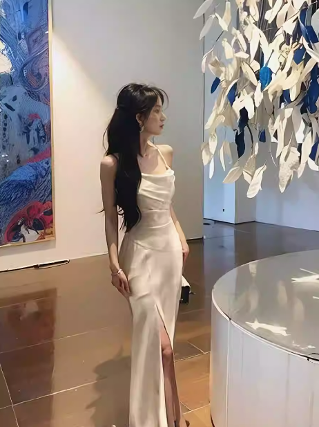 Swing Neck Satin Slip Dress ED0231