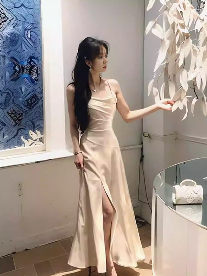 Swing Neck Satin Slip Dress ED0231