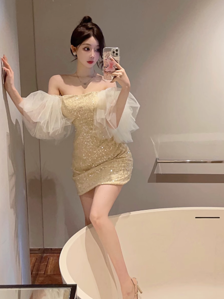 Birthday party one shoulder princess dress ED0238