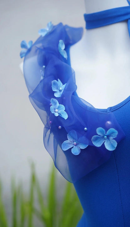 Stunning Royal Blue Party Dress Chiffon U Neck Bodycon Prom Dresses ED02448