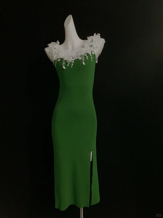 Sweet Forest Green Square Neck Bodycon Short Party Dress ED02491