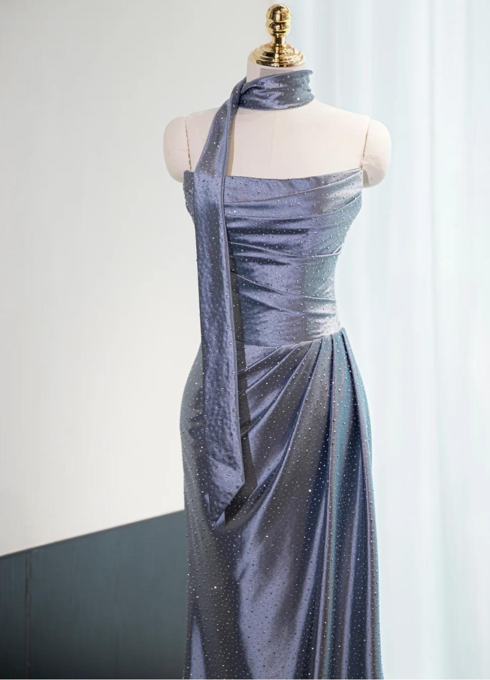 Elegant Strapless Sheath Satin Prom Dresses Formal Evening Gowns  ED02544