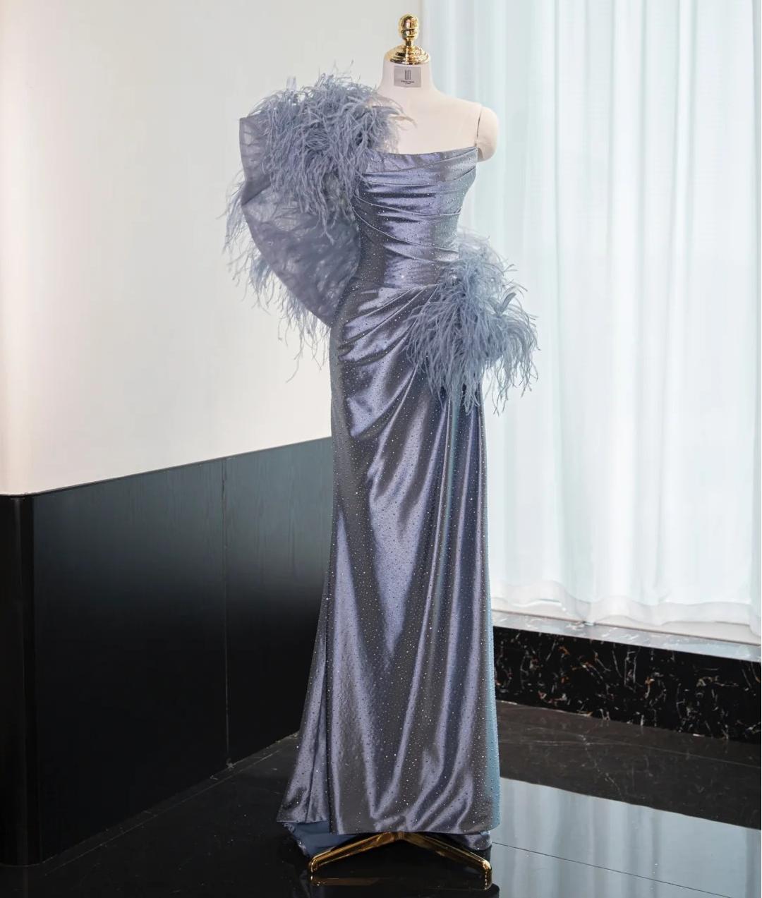 Elegant Strapless Sheath Satin Prom Dresses Formal Evening Gowns  ED02544