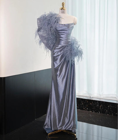 Elegant Strapless Sheath Satin Prom Dresses Formal Evening Gowns  ED02544