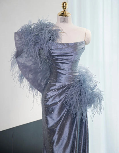 Elegant Strapless Sheath Satin Prom Dresses Formal Evening Gowns  ED02544