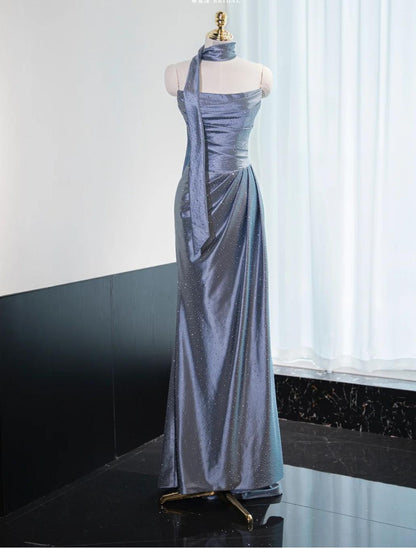 Elegant Strapless Sheath Satin Prom Dresses Formal Evening Gowns  ED02544