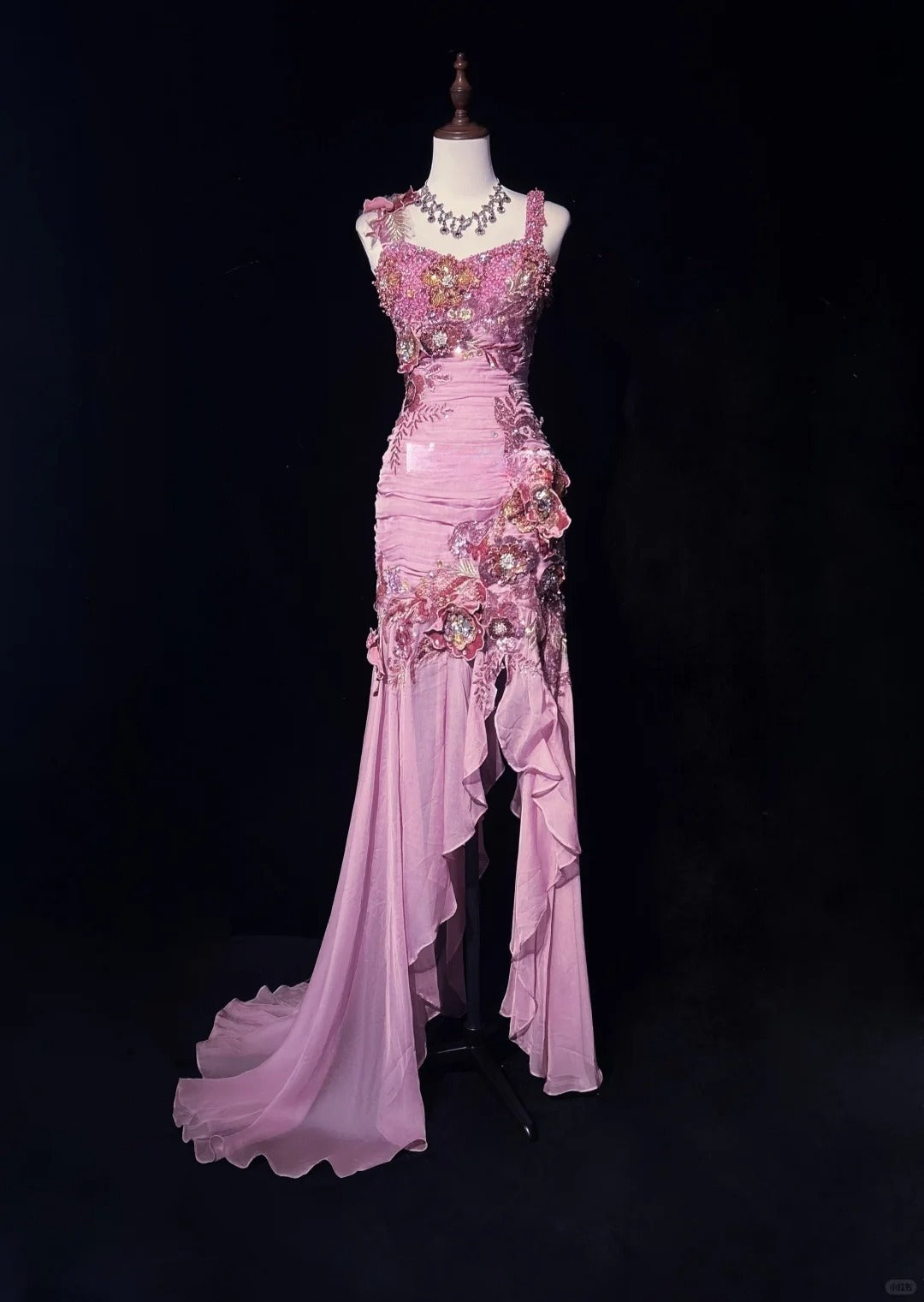 Stunning Mauve Square Neck Mermaid Chiffon Applique Long Prom Dresses Vintage Formal Evening Gowns ED02570