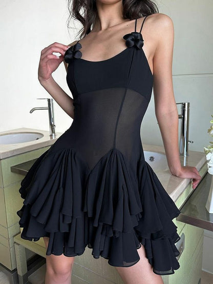 Elegant White Spaghetti Straps A-Line Chiffon Short Prom Dresses Homecoming Dress ED02604