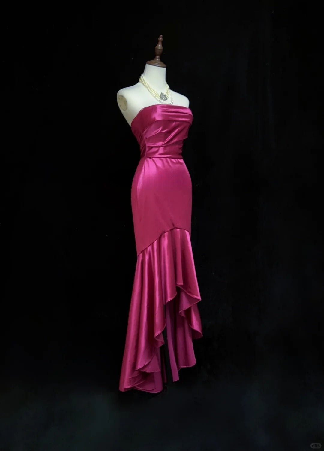 Gorgeous Fuchsia Strapless Mermaid Satin Long Prom Dresses Formal Evening Gowns ED02613