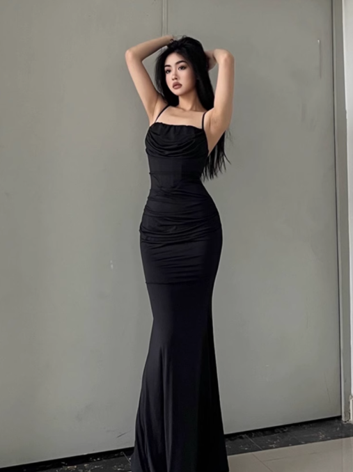 Fishtail suspender dress evening dress ED0261