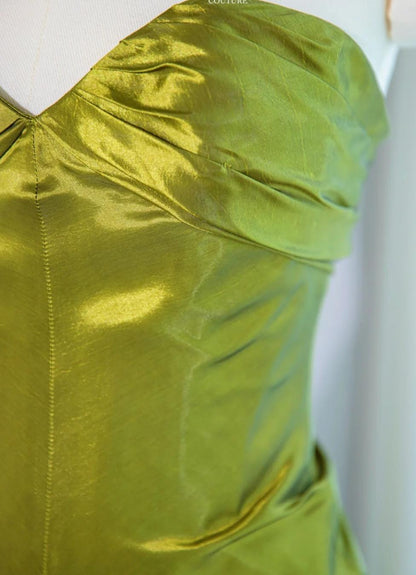 Gorgeous Green Sweetheart Mermaid Satin Long Prom Dresses Formal Evening Gowns ED02656