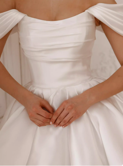 Elegant White Off-Shoulder A-Line Satin Short Party Dresses Homecoming Dress ED02693