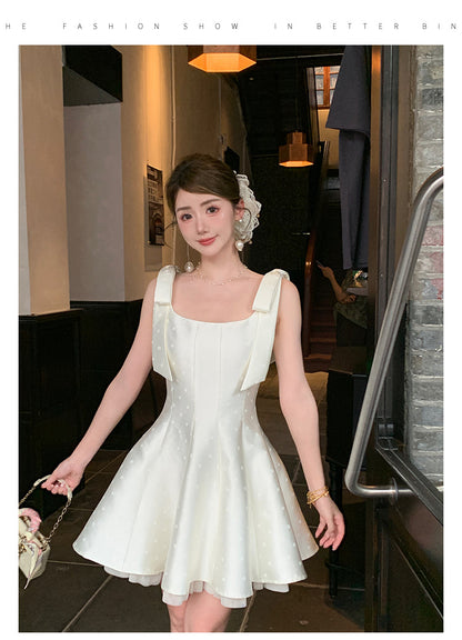 Sweet Light Apricot Square Neck Satin A-Line Short Prom Dresses Homecoming Dresses ED02721