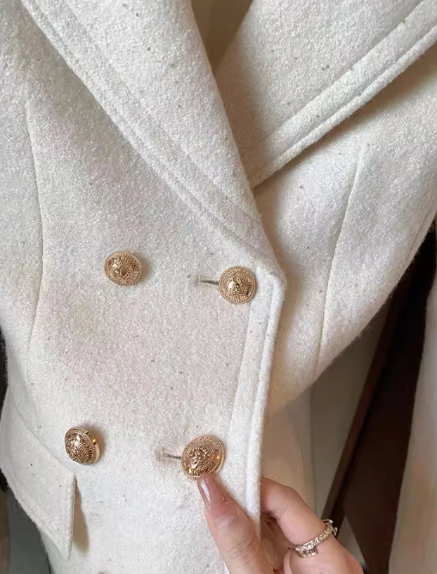 Chanel style white thick wool suit skirt ED0274