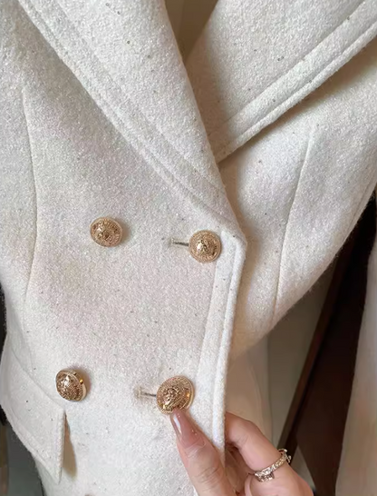 Chanel style white thick wool suit skirt ED0274