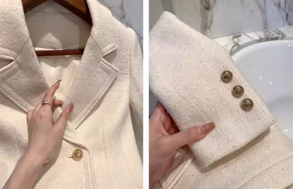 Chanel style white thick wool suit skirt ED0274