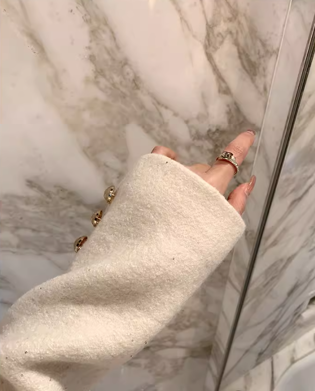 Chanel style white thick wool suit skirt ED0274