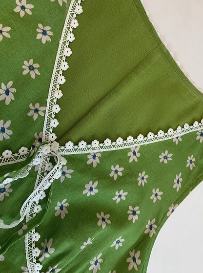 French retro V-neck floral dress ED0277