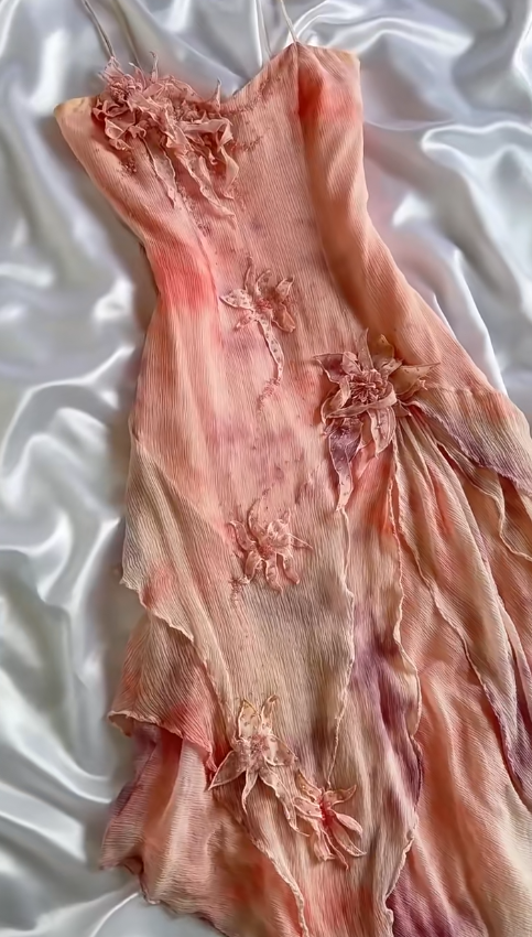 Sweet Spaghetti Straps Blush Pink Sheath Printed Chiffon Beading Short Prom Dresses with Appliques ED02786