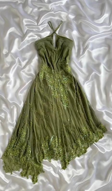 Gorgeous Green Halter Sheath Chiffon Beaded Short Prom Dresses with Appliques Vintage Party Dress ED02787