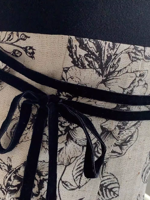 New Chinese style printed knitted patchwork cheongsam long skirt ED0280