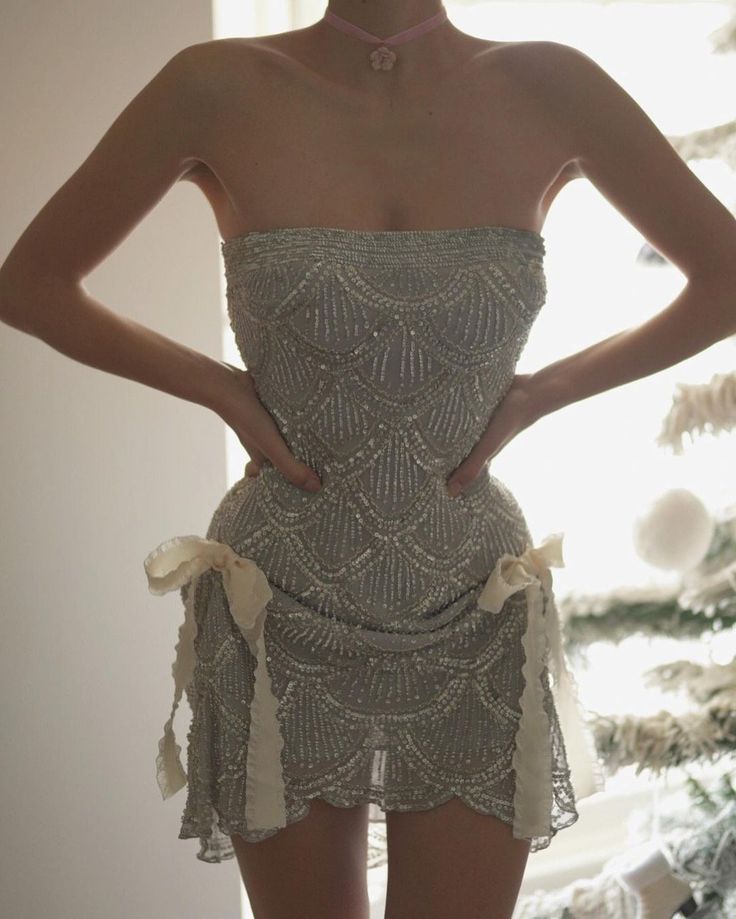 Sweet Silver Strapless Boycon Tulle Beaded Short Prom Dresses Homecoming Dresses ED02827