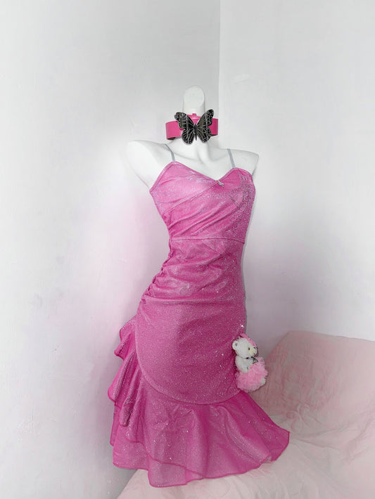 Pink Spaghetti Straps Sheath Glitter Short Party Dresses Sweetheart Homecoming Dresses ED02901