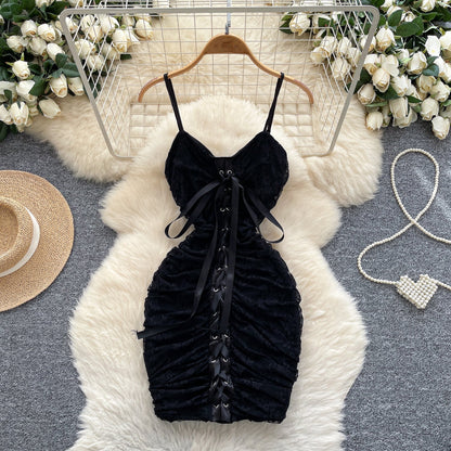 White Spaghetti Straps Bodycon Lace Short Party Dress Cocktail Dress ED02903