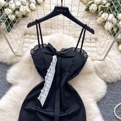 Sexy Purple Spaghetti Strap Bodycon Lace Short Party Dress ED02904